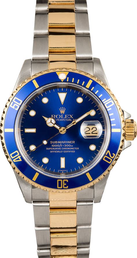 rolex submariner two tone blue face new|rolex submariner blue bezel.